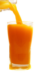 fresh fruit  juice. on white isolated.