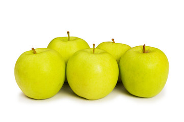 Green apples isolated on the white background