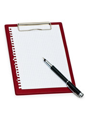 Binder with black sheet isolated on white