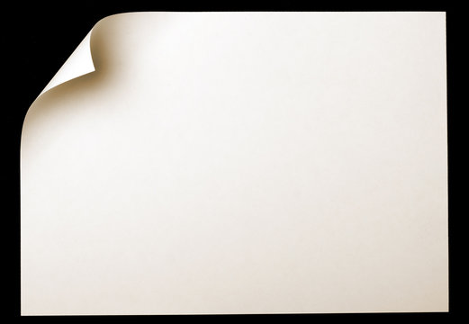 Paper page with curl