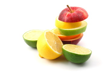 fresh fruits isolated on  a white background
