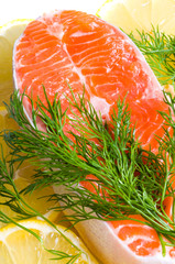 fresh salmon steak
