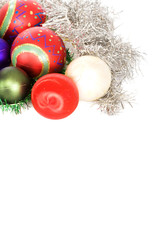 Christmas decorations on a white background