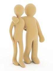 man and woman on white background