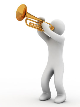 music instrument and person on white background