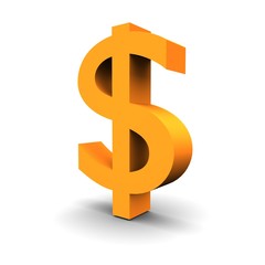 Dollar symbol 3d rendered image