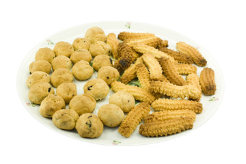 Cookie plate isolated on white background