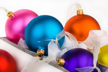 Christmas baubles boxed and unboxed, put away and get them out.
