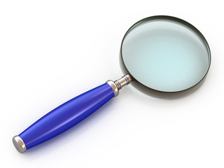 magnifying glass on white background
