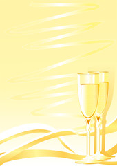 Celebratory background with glasses of a champagne