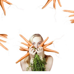 woman with carrots