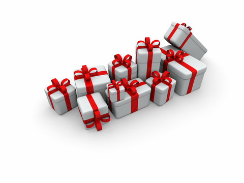 Pacchetti regalo monocolore in 3D