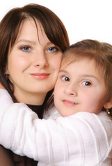 beautiful mother and her little daughter