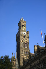 Fototapeta na wymiar Bradford Town Hall Clock, West Yorkshire