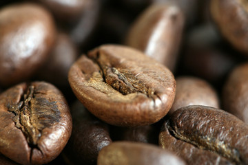 Macro picture of coffee beans.