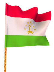 Flag. Tajikistan.  3d
