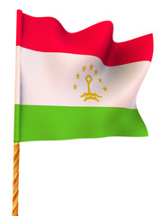 Naklejka premium Flag. Tajikistan. 3d