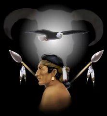 Raamstickers amerikaanse inheemse geest © Piumadaquila.it