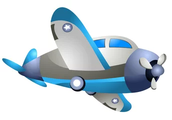 Cercles muraux Avion, ballon Avion de dessin animé