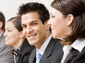 Co-workers in meeting