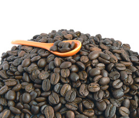 Coffee beans with spoon