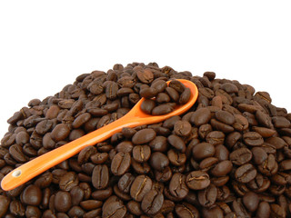 Coffee beans with spoon