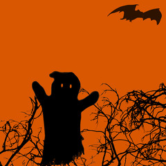 Naklejka premium HALLOWEEN FANTOME CHAUVE SOURIS