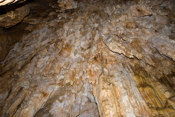 Stalactites and stalagmites  in a cave Emine-bair-hosar , Crimea