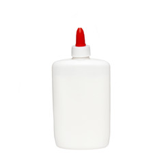 White plastic vial isolated on white.