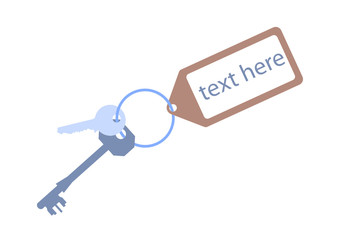 door keys with blank key tag