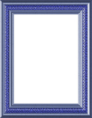 Empty Blue Gloss Tile Frame - with isolated clipping path
