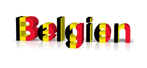 belgien 3d text symbol reflektion