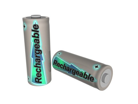 Two rechargeable AA size  batteries