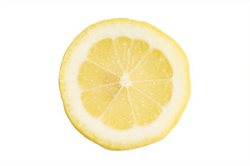 slice of lemon isolated on white with clipping path