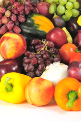 Closeup of fall fruits and vegetables