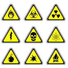 Warning Sign Compilation Set - Various Symbols On Triangle Sign