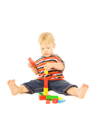 Beautiful young child playing intellectual game