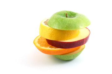 fresh fruits isolated on  a white background