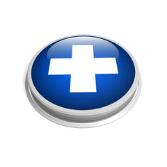 blue 3d cross button