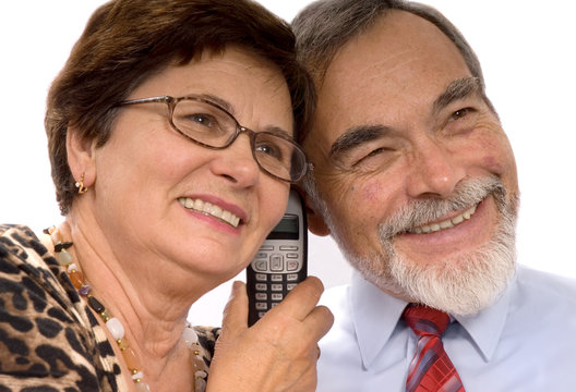 Couple receiving good news over the phone
