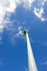A powerful windmill generating clean renewable energy.