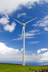 Fototapeta premium A powerful windmill generating clean renewable energy.