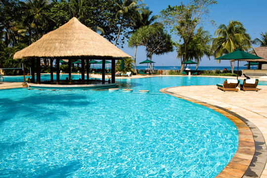 tropical swimming pool near the beach