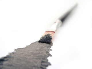 acrylic paint with brush