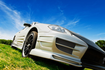 silver sport car