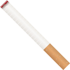 Decaying cigarette over white