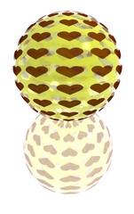 yellow ornament glass button heart
