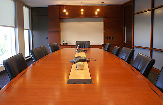 Meeting or board room for a company.