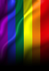 Obraz premium Gay pride flag waving in the wind
