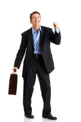 Young  smiling businessman. Isolated over white background.